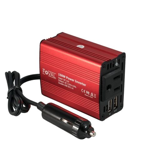  Foval 150W Car Power Inverter 12V DC to 110V AC Converter with 3.1A Dual USB Car Charger