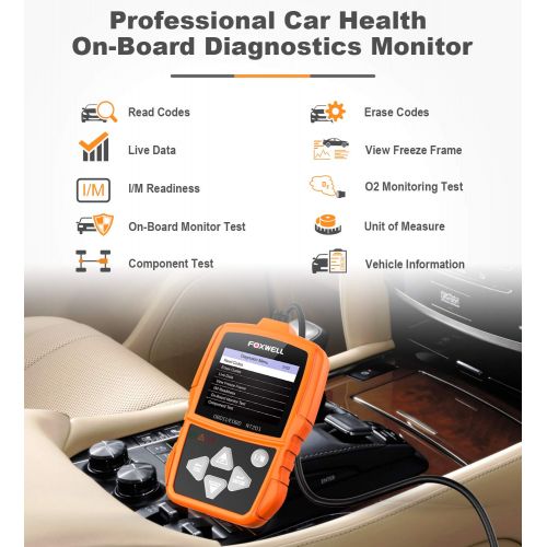  FOXWELL NT201 Auto OBD2 Scanner Check Car Engine Light Code Reader OBD II Diagnostic Scan Tool Emission Analyzer(New Version)