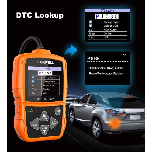  FOXWELL NT201 Auto OBD2 Scanner Check Car Engine Light Code Reader OBD II Diagnostic Scan Tool Emission Analyzer(New Version)