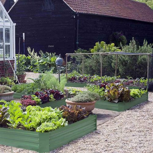  [아마존 핫딜] [아마존핫딜]FOYUEE Metal Raised Garden Bed Kit Elevated Planter Box Outdoor Patio Frame for Vegetables 4 x 3 x 1, Green