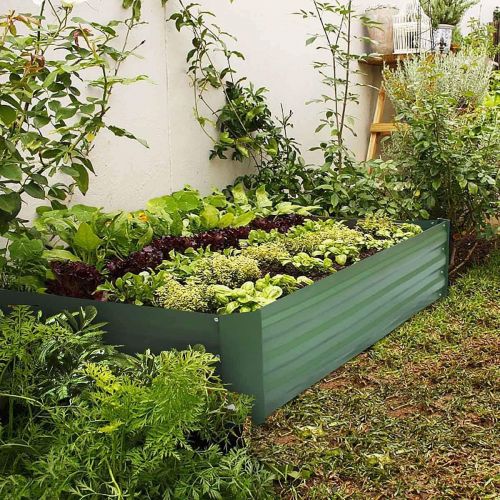  [아마존 핫딜] [아마존핫딜]FOYUEE Metal Raised Garden Bed Kit Elevated Planter Box Outdoor Patio Frame for Vegetables 4 x 3 x 1, Green