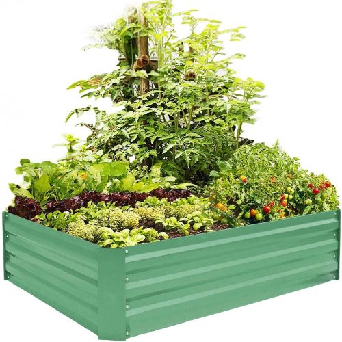  [아마존 핫딜] [아마존핫딜]FOYUEE Metal Raised Garden Bed Kit Elevated Planter Box Outdoor Patio Frame for Vegetables 4 x 3 x 1, Green