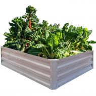 FOYUEE Galvanized Raised Garden Beds for Vegetables Metal Planter Boxes Outdoor Large Patio Bed Kit Planting Herb 4 x 3 x 1ft