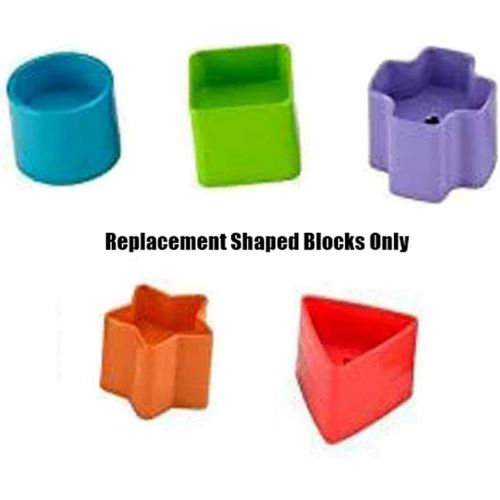  F-Price Replacement Parts for Fisher-Price Babys First Blocks Playset - FGP10 ~ Replacement Shaped Blocks ~ Triangle, Star, Square, Circle, Cross Shapes, Orange, Blue, Red, Green,