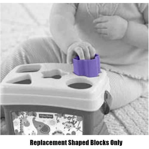  F-Price Replacement Parts for Fisher-Price Babys First Blocks Playset - FGP10 ~ Replacement Shaped Blocks ~ Triangle, Star, Square, Circle, Cross Shapes, Orange, Blue, Red, Green,