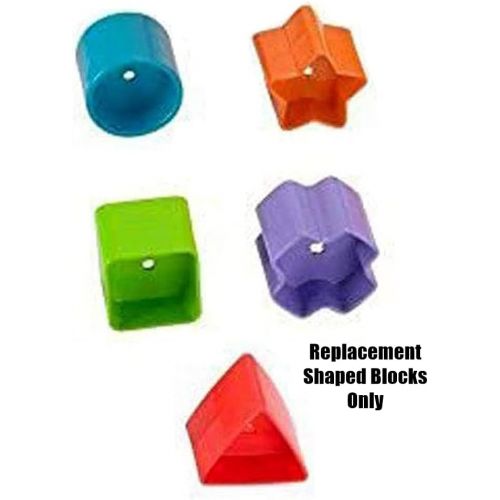  F-Price Replacement Parts for Fisher-Price Babys First Blocks Playset - FGP10 ~ Replacement Shaped Blocks ~ Triangle, Star, Square, Circle, Cross Shapes, Orange, Blue, Red, Green,