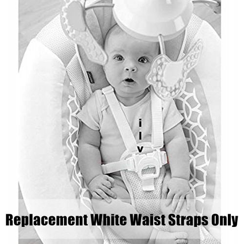  F-Price Replacement Parts for Baby Swing - Fisher-Price Revolve Baby Swing FBL70 ~ Set of 2 White Replacement Waist Strap with Male Part of Buckle