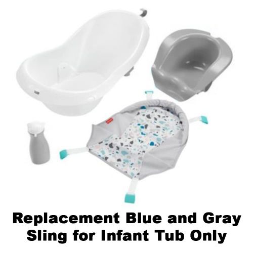  F-Price Replacement Parts for Fisher-Price 4-in-1 Sling n Seat Baby Bathtub - GPW86 ~ Replacement Blue and Gray Sling for Infant Tub Blue, Gray