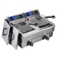 Deep Fryers 20L Commercial Deep Fryer w Timer and Drain Fast Food French Frys Electric