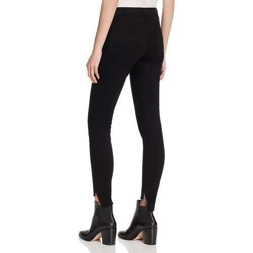  FRAME Le Skinny De Jeanne Raw Stagger Jeans in Film Noir