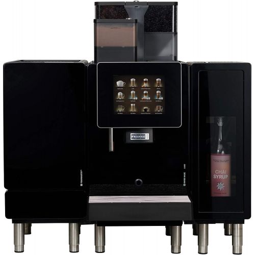  Franke A600 FM Super Automatic Espresso Machine with SU05 FoamMaster Fridge and 3 syrup Flavor Station(Commercial Use Only) - 2 grinders, 1 powder, hot water wand, iQFlow, 1 gallo