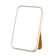 FRCOLOR Vanity Makeup Mirror Portable Folding Makeup Mirror Desktop Mirror Cosmetic Makeup Mirror for Travel(Beige)