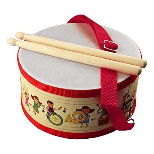  [아마존베스트]FREAHAP R Kids Drum Wood Toy Drum Set with Carry Strap and Stickers for Kids and Toddlers