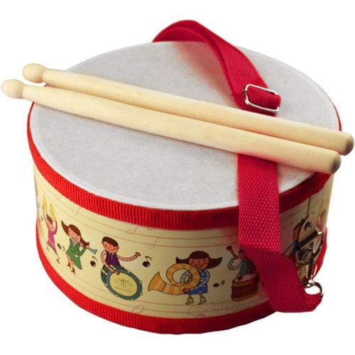  [아마존베스트]FREAHAP R Kids Drum Wood Toy Drum Set with Carry Strap and Stickers for Kids and Toddlers