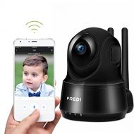 FREDI Wireless Baby Monitor Camera 720P Security IP Home Camera with Two-Way Talking,Infrared Night Vision,Pan Tilt,P2P WPS Ir-Cut Nanny IP Camera Motion Detection (720pblack)
