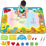 [아마존 핫딜]  [아마존핫딜]FREE TO FLY Large Aquadoodle Drawing Mat for Kids Water Painting Writing Doodle Board Toy Color Aqua Magic Mat Bring Magic Pens Educational Travel Toys Gift for Boys Girls Toddlers