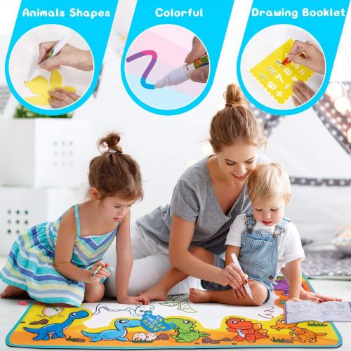  [아마존 핫딜]  [아마존핫딜]FREE TO FLY Large Aquadoodle Drawing Mat for Kids Water Painting Writing Doodle Board Toy Color Aqua Magic Mat Bring Magic Pens Educational Travel Toys Gift for Boys Girls Toddlers