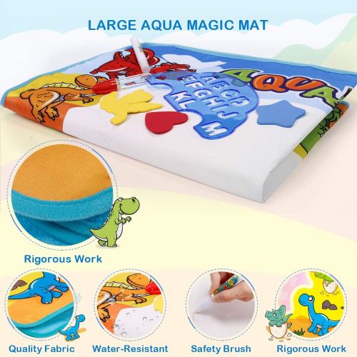  [아마존 핫딜]  [아마존핫딜]FREE TO FLY Large Aquadoodle Drawing Mat for Kids Water Painting Writing Doodle Board Toy Color Aqua Magic Mat Bring Magic Pens Educational Travel Toys Gift for Boys Girls Toddlers