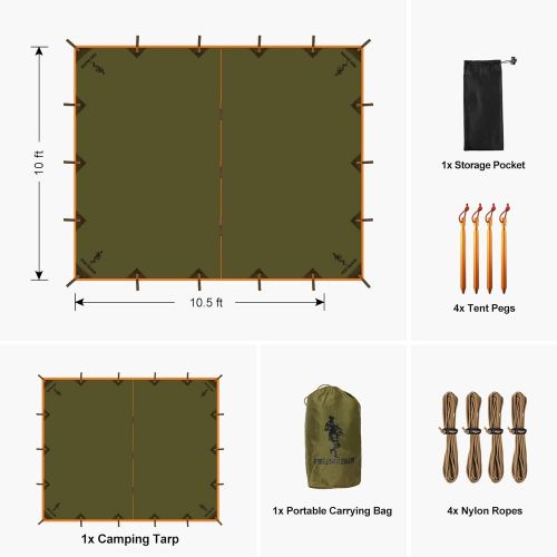  FREE SOLDIER Waterproof Portable Tarp Multifunctional Outdoor Camping Traveling Awning Backpacking Tarp Shelter Rain Tarp