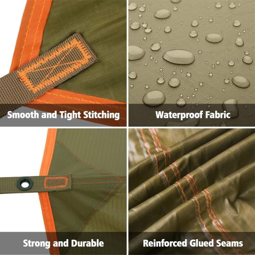  FREE SOLDIER Waterproof Portable Tarp Multifunctional Outdoor Camping Traveling Awning Backpacking Tarp Shelter Rain Tarp