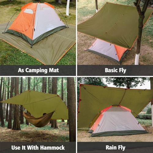  FREE SOLDIER Waterproof Portable Tarp Multifunctional Outdoor Camping Traveling Awning Backpacking Tarp Shelter Rain Tarp