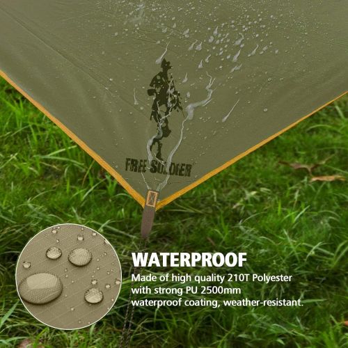  FREE SOLDIER Waterproof Portable Tarp Multifunctional Outdoor Camping Traveling Awning Backpacking Tarp Shelter Rain Tarp