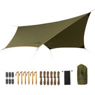 FREE SOLDIER Waterproof Portable Tarp Multifunctional Outdoor Camping Traveling Awning Backpacking Tarp Shelter Rain Tarp