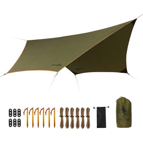  FREE SOLDIER Waterproof Portable Tarp Multifunctional Outdoor Camping Traveling Awning Backpacking Tarp Shelter Rain Tarp
