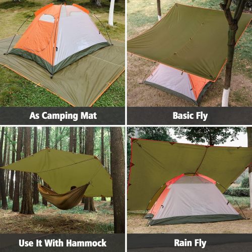  FREE SOLDIER Waterproof Portable Tarp Multifunctional Outdoor Camping Traveling Awning Backpacking Tarp Shelter Rain Tarp