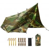 FREE SOLDIER Waterproof Portable Tarp Multifunctional Outdoor Camping Traveling Awning Backpacking Tarp Shelter Rain Tarp