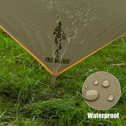  FREE SOLDIER Waterproof Portable Tarp Multifunctional Outdoor Camping Traveling Awning Backpacking Tarp Shelter Rain Tarp