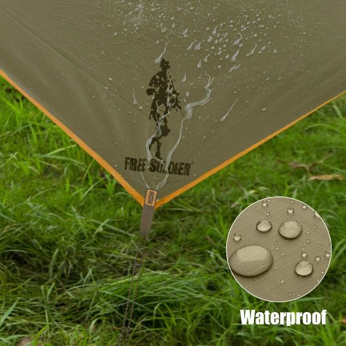  FREE SOLDIER Waterproof Portable Tarp Multifunctional Outdoor Camping Traveling Awning Backpacking Tarp Shelter Rain Tarp