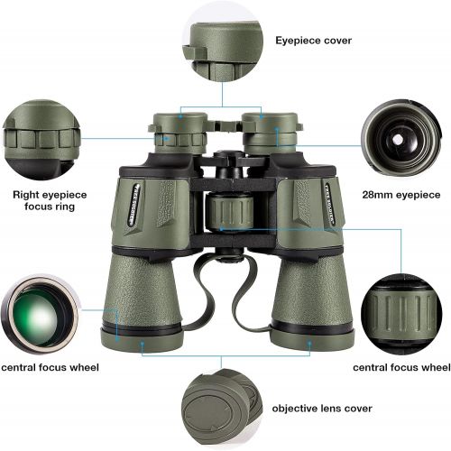  [아마존베스트]FREE SOLDIER 20x50 Binoculars for Adults with Smartphone Adapter 28mm Large Eyepiece HD Binoculars for Bird Watching Hunting Hiking Sightseeing Travel Concert Games with BAK4 Prism