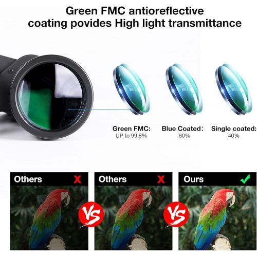  [아마존베스트]FREE SOLDIER 20x50 Binoculars for Adults with Smartphone Adapter 28mm Large Eyepiece HD Binoculars for Bird Watching Hunting Hiking Sightseeing Travel Concert Games with BAK4 Prism