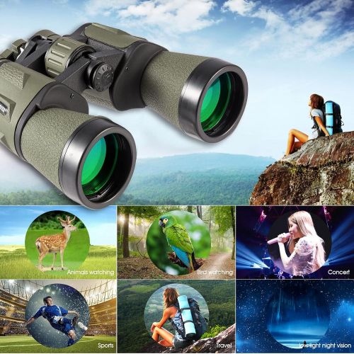  [아마존베스트]FREE SOLDIER 20x50 Binoculars for Adults with Smartphone Adapter 28mm Large Eyepiece HD Binoculars for Bird Watching Hunting Hiking Sightseeing Travel Concert Games with BAK4 Prism