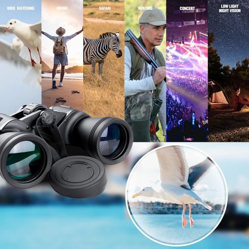  [아마존베스트]FREE SOLDIER 20x50 Binoculars for Adults with Smartphone Adapter 28mm Large Eyepiece HD Binoculars for Bird Watching Hunting Hiking Sightseeing Travel Opera Concert Games with BAK4 Prism FMC Le