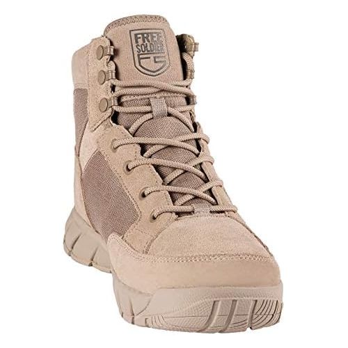  할로윈 용품FREE SOLDIER Mens Tactical Boots 6 Inches Lightweight Breathable Military Boots for Hiking Work Boots