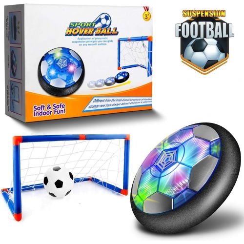  [아마존베스트]Kids Toys Hover Soccer Ball - 2019 Updated Rechargeable LED Air Power Soccer Set with 2 Goals and an Inflatable Ball, Indoor Toddler Toys for 3,4,5,6 -14 Year Old Boys Girls (Recha