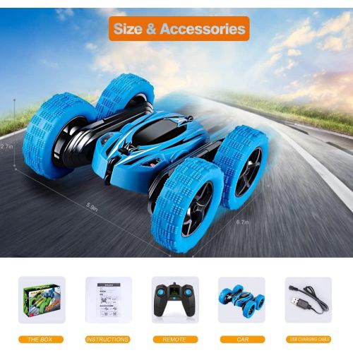  FREE TO FLY Remote Control Car RC Cars - Drift High Speed Off Road Stunt Truck, Race Toy with 2 Rechargeable Batteries, 4 Wheel Drive, Cool Birthday Gifts for Boys Age 3 5 6 7 8 9 10 11 Year O