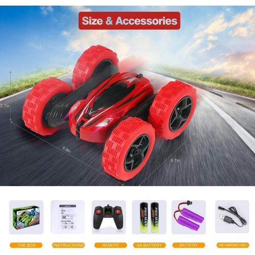  FREE TO FLY Toys Remote Control Car for Kids: Red 4WD Stunt RC Cars -Kids Toys Stem Dinosaur Toy: Take Apart Dinosaur Toys for Kids 3-5