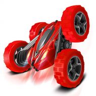 FREE TO FLY Toys Remote Control Car for Kids: Red 4WD Stunt RC Cars with 2 Rechargeable Battery - Double Sliding Hobby Car Birthday Gifts for Toddlers at Age of 6 7 8 9 10 Boys & Girls