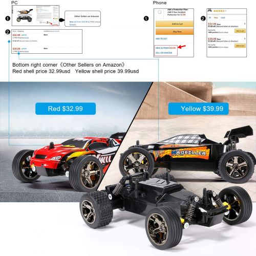  FREE TO FLY RC Cars Remote Control Car 2.4GHz High Speed Off Road Vehicles 1:22 Scale RTR Car Racing Games Kids Adult 2 Rechargeable Battery