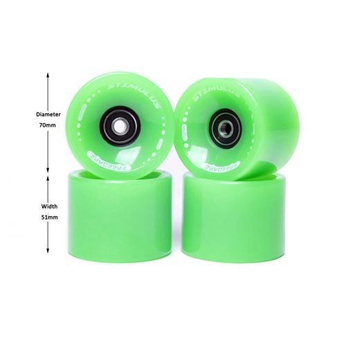  FREEDARE 70mm Longboard Wheels with ABEC-7 Bearings and Spacers(Set of 4)