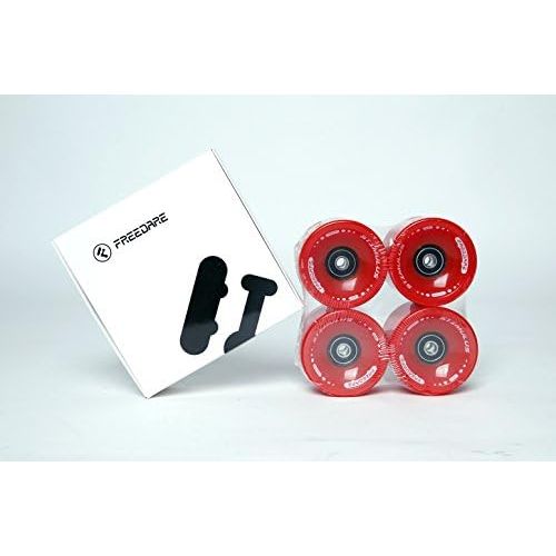  FREEDARE 70mm Longboard Wheels with ABEC-7 Bearings and Spacers(Set of 4)