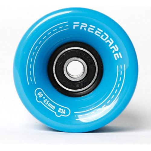  FREEDARE Skateboard Wheels 60mm 83a with Bearings and Spacers Cruiser Wheels (Pack of 4)