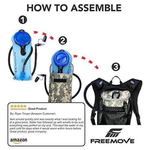  FREEMOVE Cooler Bag Protective Sleeve for 2L or 3L Hydration Water Bladder, Keeps Water Cool and Protects The Bladder, Thermally Insulative, Lightweight and Water Resistant, Bladde