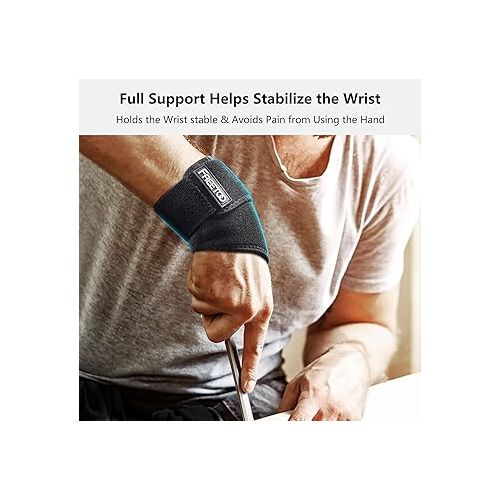  FREETOO 2 Pack Wrist Brace for Carpal Tunnel Relief for Night Support, Compression Wrist Supports at Work for Women Men, Adjustable Splint Fit Right Left Hand for Arthritis Tendonitis