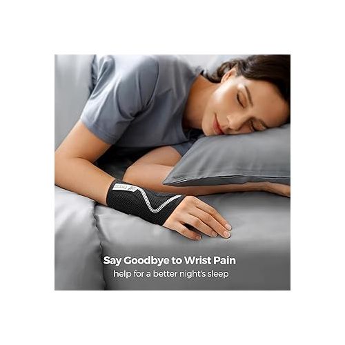  FREETOO Wrist Brace for Carpal Tunnel,[New Upgrade-Anatomically shaped] Adjustable Wrist Support Splint for Men and Women,Hand Brace for Pain Relief, Tendinitis,Arthritis,Right Hand,Medium,Black-Grey