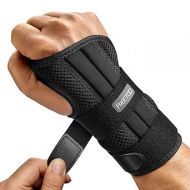 FREETOO Wrist Brace for Carpal Tunnel Relief Night Support , Maximum Support with 3 Stays Women Men Adjustable Splint Right Left Hands Tendonitis, Arthritis Sprains, Black (Right Hand, S/M)