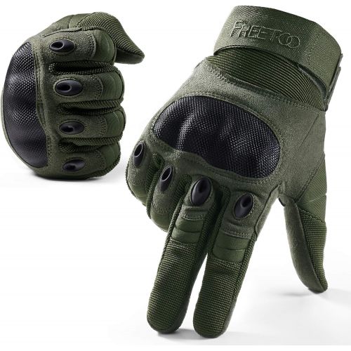  [아마존 핫딜]  [아마존핫딜]FREETOO Airsoft Gloves Motorcycle Gloves Rubber Knuckle Men Full Finger Protection Gloves for Paintball Hiking Cycling Climbing Hunting Outdoor Camping Sports Gear Work Gloves